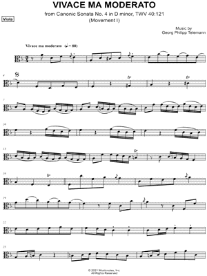 Canonic Sonata No. 4, TWV 40: 121: I. Vivace Ma Moderato