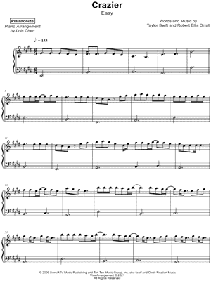 Crazier [easy] by PHianonize - Sheet Music