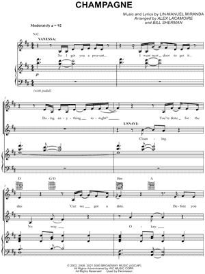 Champagne from In the Heights - Sheet Music