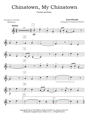 Chinatown, My Chinatown - Clarinet & Piano