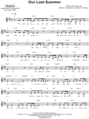 Our Last Summer by Sheeteria - Sheet Music