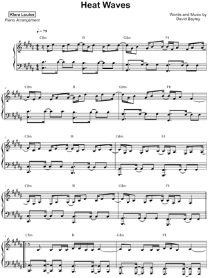 Heat Waves by Klara Louise - Sheet Music