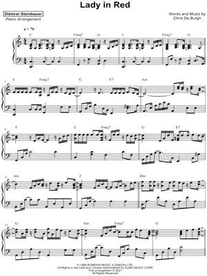 Lady in Red by Dietmar Steinhauer - Sheet Music