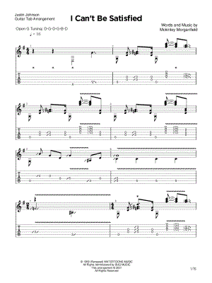 I Can't Be Satisfied by Justin Johnson - Sheet Music