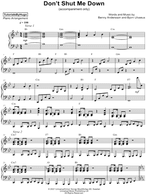 Don't Shut Me Down [accompaniment only]