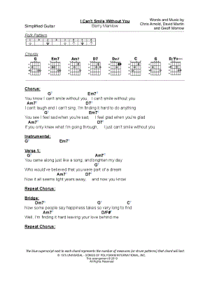 Can't Smile Without You by Simplified Guitar - Sheet Music