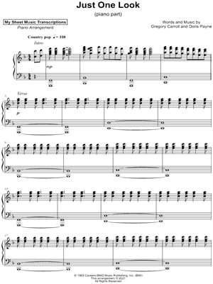 Just One Look [piano part]