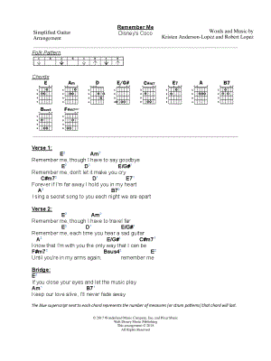 Remember Me by Simplified Guitar - Sheet Music