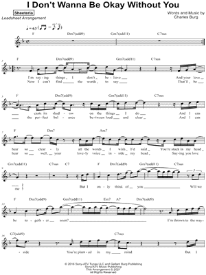 I Don't Wanna Be Okay Without You by Sheeteria - Sheet Music