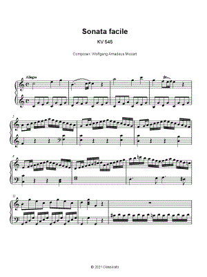 Piano Sonata in C Major, K. 545