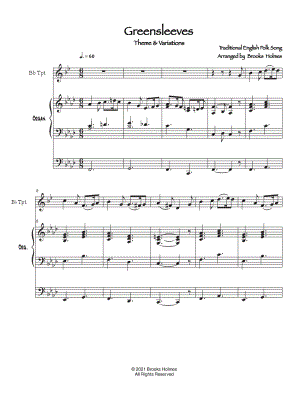 Greensleeves (Theme & Variations) - Trumpet & Organ