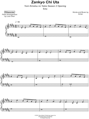 Zankyou Chi Uta [easy] by PHianonize - Sheet Music