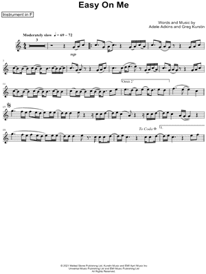 Easy on Me - F Instrument