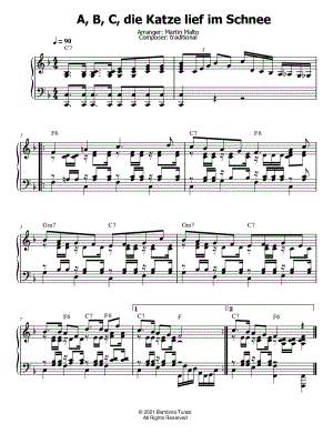 A, B, C, die Katze lief im Schnee