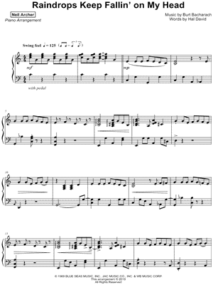 Raindrops Keep Fallin' on My Head by Neil Archer - Sheet Music