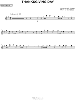 Thanksgiving Day - C Instrument