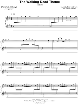 The Walking Dead Theme by Piano Tutorial Easy - Sheet Music