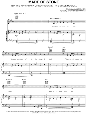 Made of Stone from The Hunchback of Notre Dame [Musical] - Sheet Music