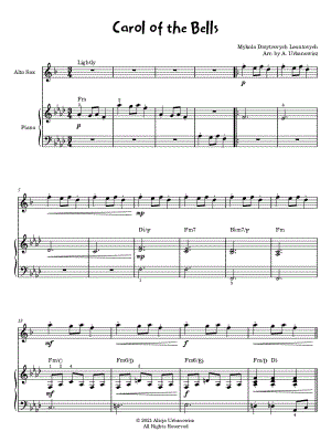 Carol of the Bells - Alto Saxophone & Piano