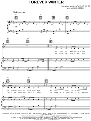 Forever Winter by Taylor Swift - Sheet Music