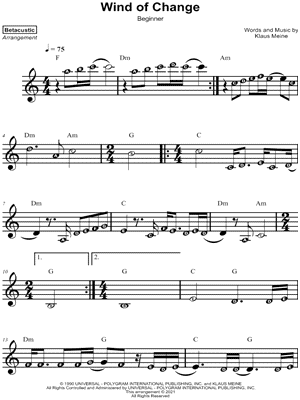 Wind of Change [beginner] by Betacustic - Sheet Music