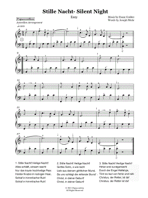 Silent Night [easy] by Popaccordion - Sheet Music