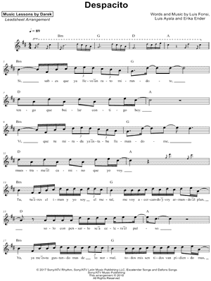 Despacito by Music Lessons by Darek - Sheet Music