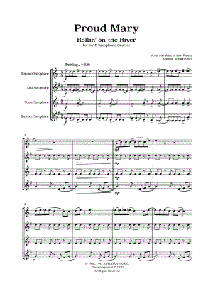 Proud Mary - Saxophone Quartet by Karin Kroch - Sheet Music