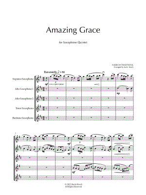 Amazing Grace - Saxophone Quintet