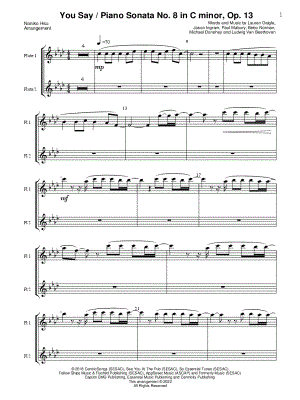You Say / Piano Sonata No. 8 in C Minor, Op. 13 - Flute Duet