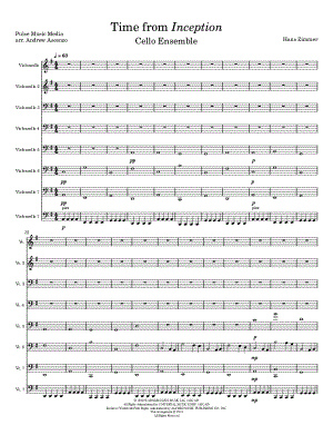 Time - Cello Ensemble by Pulse Music Media - Sheet Music