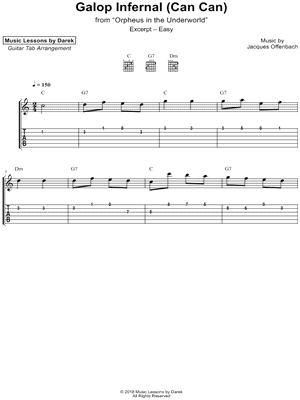 Galop Infernal (Can Can) [excerpt - easy] by Music Lessons by Darek - Sheet Music