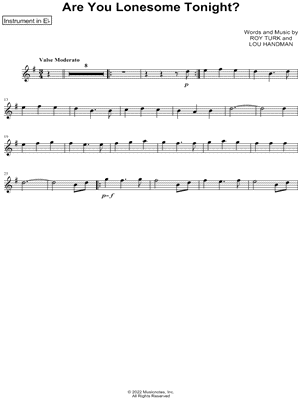 Are You Lonesome Tonight? - Eb Instrument