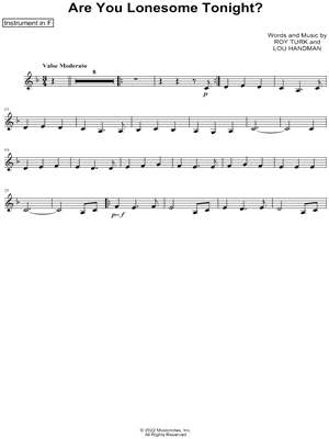 Are You Lonesome Tonight? - F Instrument