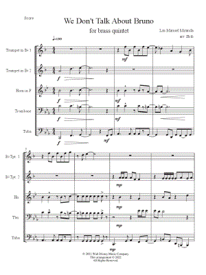 We Don't Talk About Bruno - Brass Quintet by Daniel Skib - Sheet Music