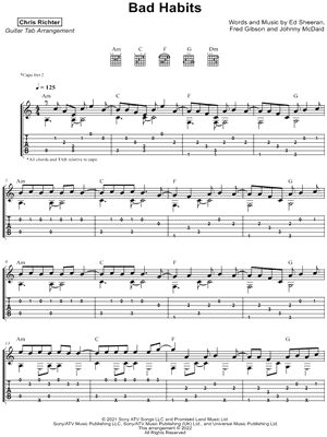 Bad Habits by Chris Richter - Sheet Music