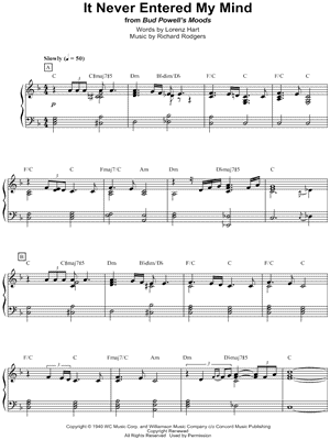 It Never Entered My Mind