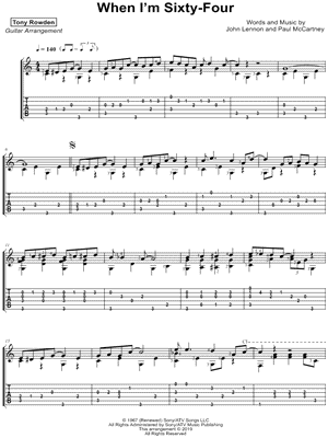 When I'm Sixty-Four by Tony Rowden - Sheet Music