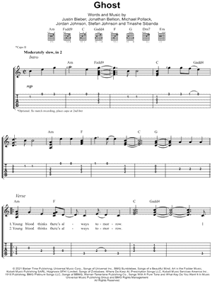 Ghost by Justin Bieber - Sheet Music