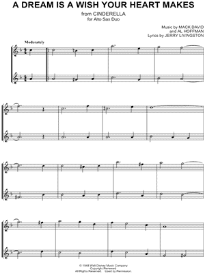 A Dream Is a Wish Your Heart Makes - Alto Saxophone Duet