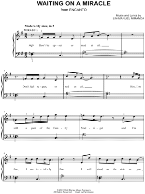 Waiting on a Miracle from Encanto - Sheet Music