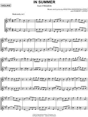 In Summer - Violin Duet