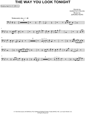 The Way You Look Tonight - Bass Clef Instrument by Tony Bennett - Sheet Music