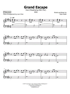 Grand Escape [easy] by PHianonize - Sheet Music