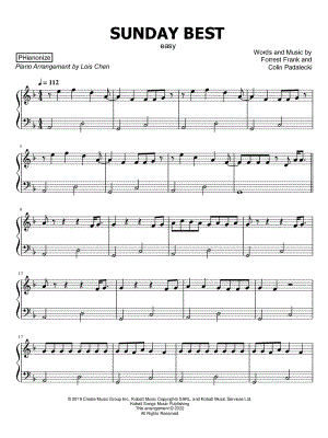 Sunday Best [easy] by PHianonize - Sheet Music