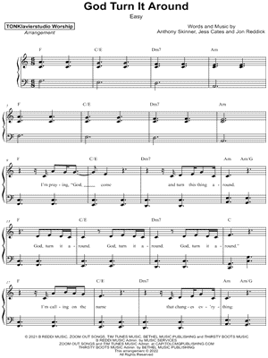 God, Turn It Around [easy] by TONKlavierstudio Worship - Sheet Music