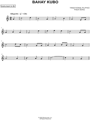 Bahay Kubo - Bb Instrument