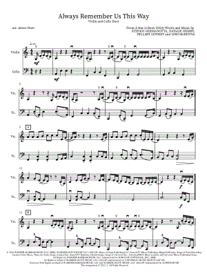 Always Remember Us This Way - Violin & Cello
