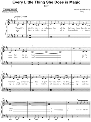 Every Little Thing She Does Is Magic [easy] by Chrissy Ricker - Sheet Music