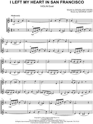 I Left My Heart in San Francisco - Violin Duet